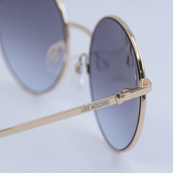 🕶️ New Moschino MOL037/S 0PJP GB Sunglasses - Gold/Blue Frame, Azure Lenses - Picture 5 of 10